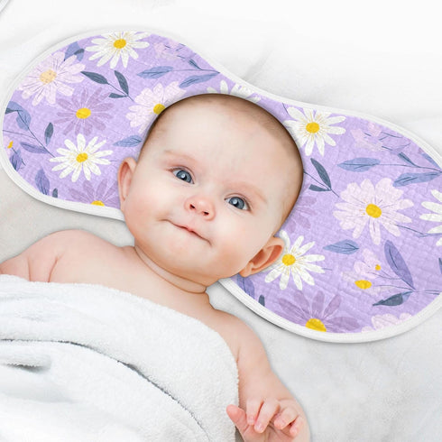 decor gift 4 Pack 22x11in Cotton Neutral Burp Cloths Easy Care Sunflower Pastel Purple Yellow Baby spit up Cloth