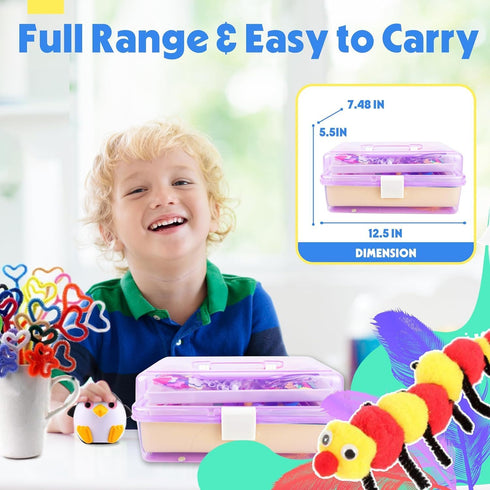 1000+ Set, 3 4-8 8-12 SMILESSKIDDO Arts Craft Supplies for Kids - PCS Toddler DIY Craft Art Supply Portable Layered