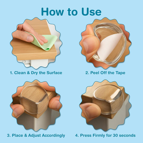 EXCOLIT 15 Pack Corner Protector for Baby - Clear & Transparent Edge Guards for Baby Proofing, Safety Furniture Corner