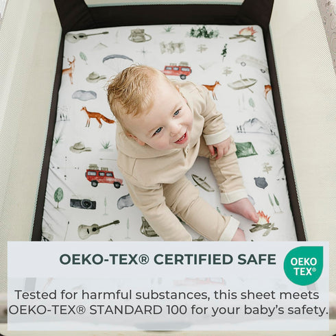 2 Pack Pack Pack Pobibaby - Premium N Play Sheets Fitted for Standard and Plays and Mini Cribs - Ultra-Soft Cotton