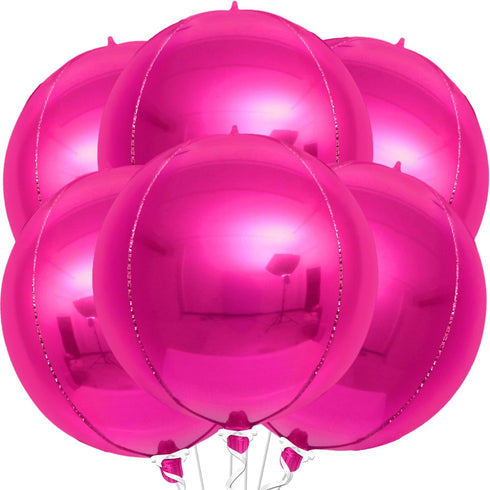 KatchOn Big Hot Pink Balloons, 22 Inch, Pack of 6, Mylar Balloons for Pink Party Decorations, Birthday, Gender Reveal.