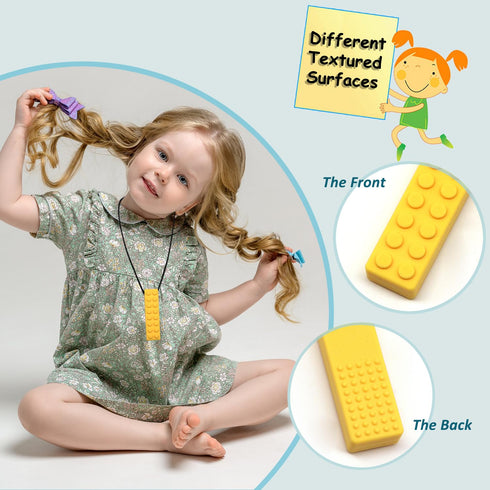 7 Pack Chewy Necklaces for Sensory Kids Boys Girls, Silicone Chew Necklace Sensory Toys for Autistic, ADHD, Anxiety