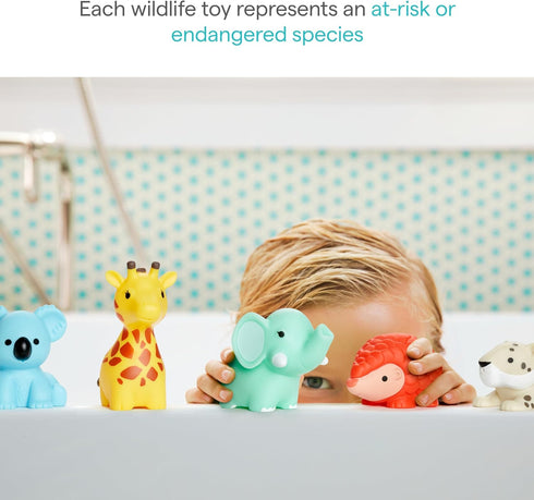 9 8 Pack Munchkin Baby Bath Toy Squirts for Babies and Toddlers Months and Up, Wild Animal Squirters
