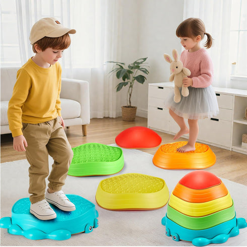 YOHOOLYO Stepping stone for kids, 5 Pack Non-Slip Child Balance Stones, Outdoor