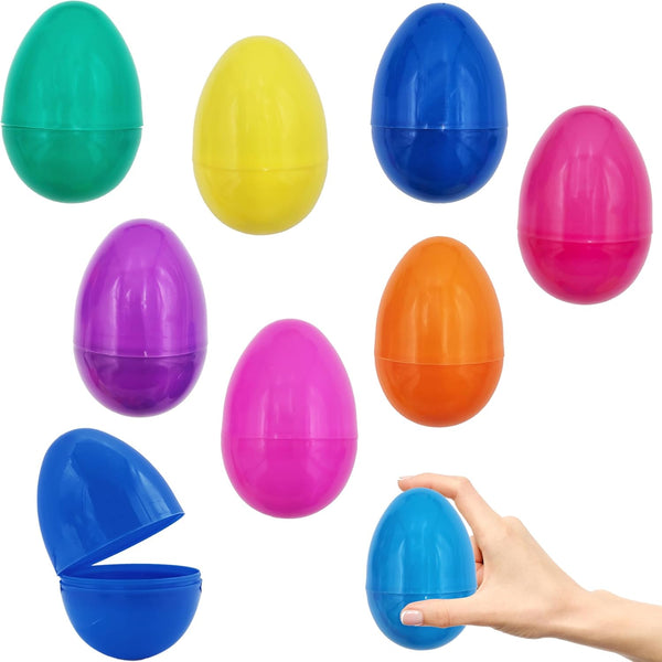 Chochkees Fillable Easter Eggs with Hinge Bulk Colorful Bright Plastic Easter Eggs, Perfect
