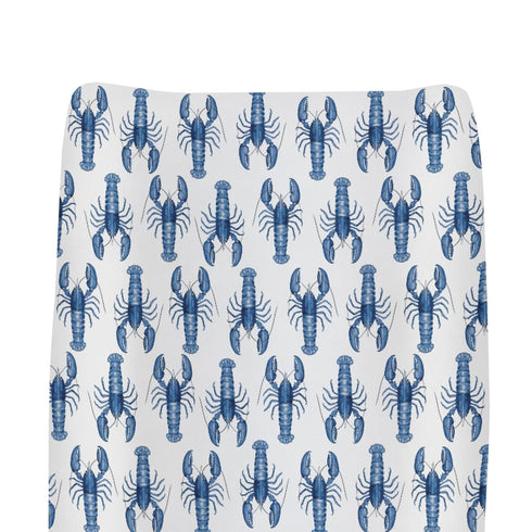 Watercolor Blue Lobster Changing Pad Covers for Baby Girls Boys Nautical Marine