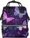 HCBPWVQA Cute Butterfly Diaper Bag with Changing Pad and Pacifier Holder, Multifunction Laptop