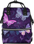 HCBPWVQA Cute Butterfly Diaper Bag with Changing Pad and Pacifier Holder, Multifunction Laptop
