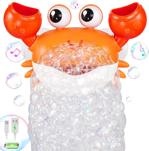 Gigilli Crab Baby Bath Toys, Rechargeable Bath Bubble Machine for Toddler, Automatic