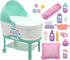Little Darlings: 12" Bassinet Baby Doll Set - Teal, Pink, Stars - Soft Body Doll with Accessories for Kids Ages 2+
