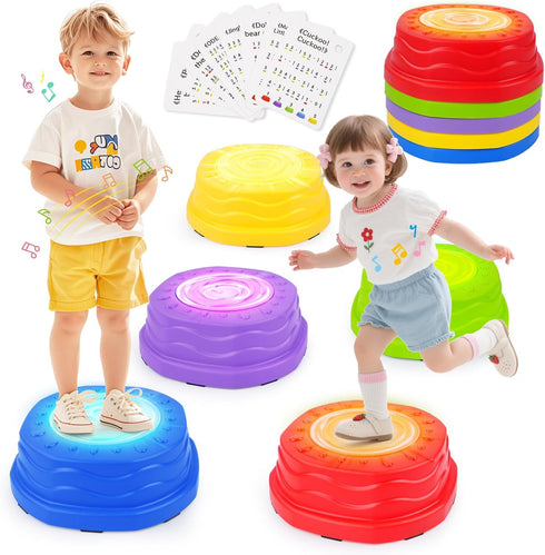 Stepping Stones for Kids,Toddler Stepping Stones Indoor & Outdoor, 5pcs Light up