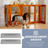 Healvian 2pcs Fence Reinforcement Grooves - U Shaped Gates Groove Steel Pet Gate Door Reinforcement Tools for Stairs