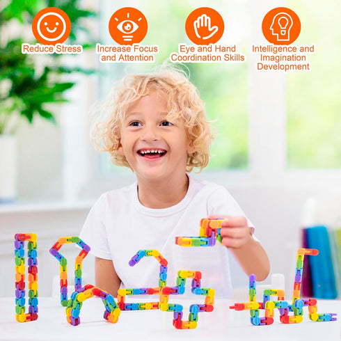 Aubrogo 30pcs Rainbow Party Favors , Bulk Wacky Track Fidgets Toys Snap and Click ,Goodie Bag ,Prizes,Back to School