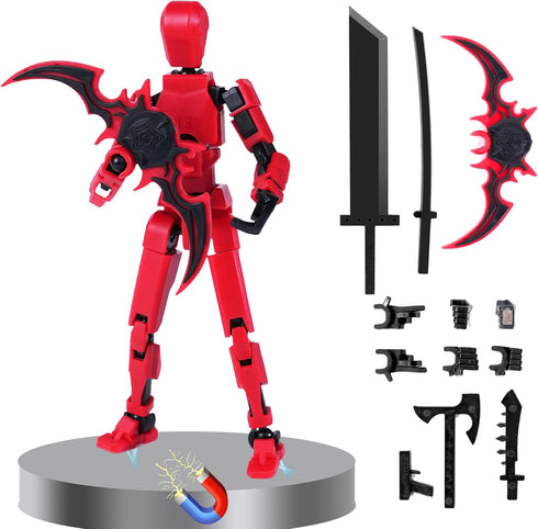 WNWBFM Model13 Action Figure,Magnetic Travel Toys for Kids, Lucky Robot 13 Movable Figures,Multiple