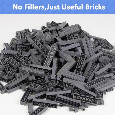 560 2 7 Cabeeskii Pieces Dark Grey Classic Building Blocks Bulk with Base Plates, Building Bricks in Size, Compatible
