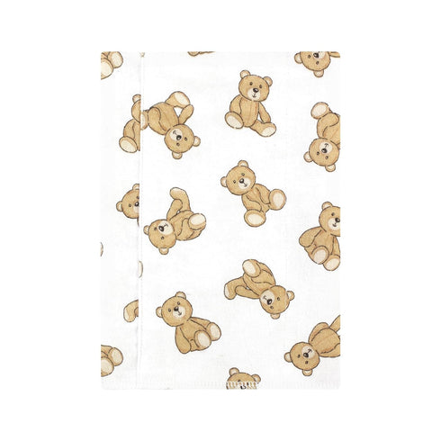 7 Pack, Hudson Baby Unisex Baby Cotton Flannel Burp Cloths, Teddy Bears One Size
