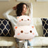 FUYU Cat Stuffed Animals, Soft Cat Plush Pillow Kawaii Kitten Toy Gifts for Kids Boys Girls Room Decor (White Round