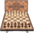 AMEROUS Magnetic Wooden Chess and Checkers Game Set, 15 Inches, 2 Extra Queens, Gift Package