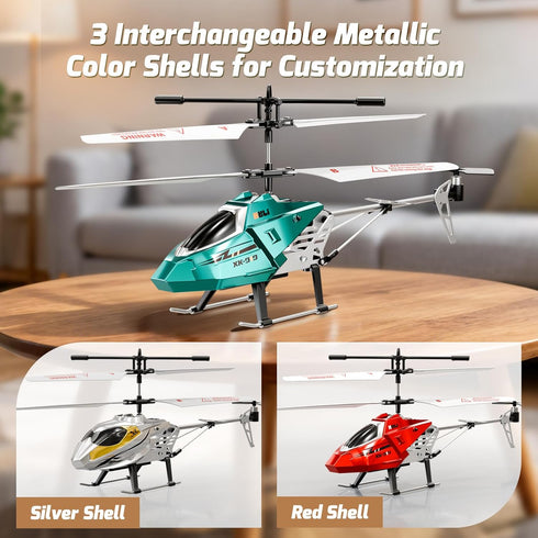 2.4GHz 8+ XIKOTEC Remote Control Helicopter, RC Helicopter Toy for Kids, RC Plane with LED Lights, RC Flying Toy, Easy