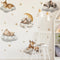 Sleeping Animals Wall Decals,Dreamy Clouds & Star Theme Art Wall Sticker Decors,Peel
