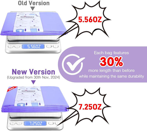 RUZAKO 30% 5 Pack Diaper Pail Refill Bags Compatible With Dekor Plus Diaper Pail, Extra Length, Lavender Scent