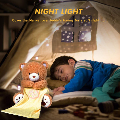 BEREST Baby Sleep Soother Bear, Mom's Heartbeat & Lullabies White Noise Machine, Nursery Decor Night Light Projector