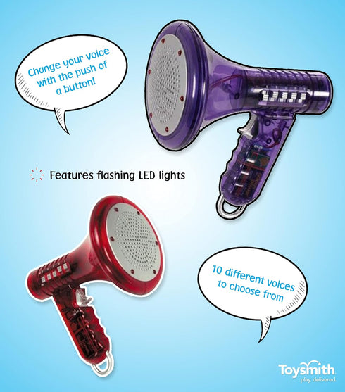 Toysmith Tech Gear Multi Voice Changer Megaphone Toy with 8 Voice Effects and LED Lights, Ages 5+