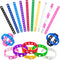 20 PCS Stuffed Croc Bracelet Band, Silicone Charm Bracelet for Kids, Croc Charm Bracelets in Bulk