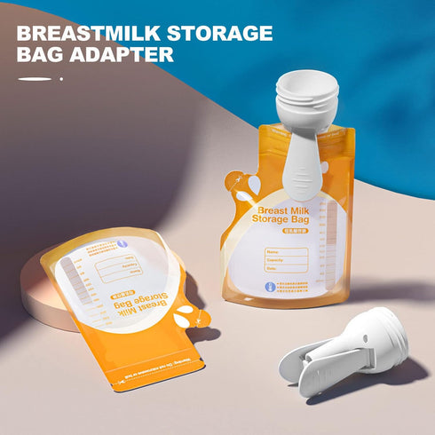 MOTOULAX Breast Milk Storage Bag Adapter Pollution Prevention Pump in Wide Mouth Milk Bag Adapter