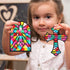 Yeaqee 24 Pack Cross DIY Suncatcher Paper Crafts Easter Crafts for Kids Religious Paper Suncatchers for Sunday School
