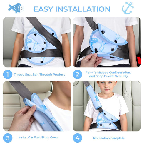 COOLBEBE Set, Kids Seat Straps Cover Pad, Child Shoulder & Belly Comfort Cushion Universal Seat Strap Cover
