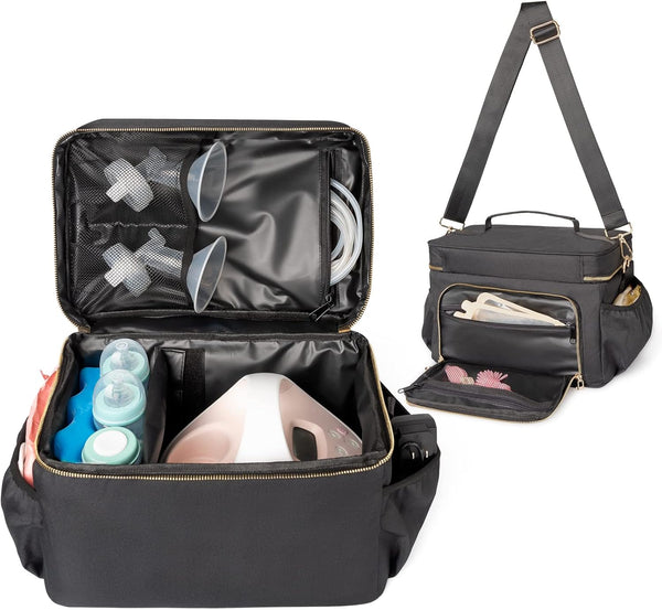 Flyangle EliteMom Breast Pump Bag (Patent Pending) - Stylish Pumping Bag Compatible with