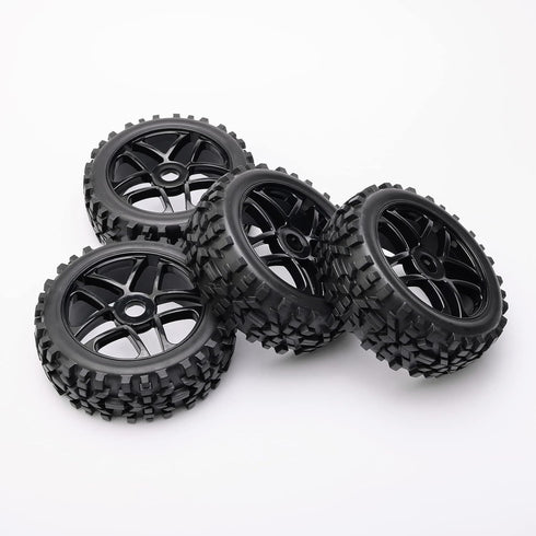 JIUWU High-Performance 4-Pack RC Off-Road 17mm Hex Wheels and Tires, 1/8 Scale RC Vehicle Durable Construction