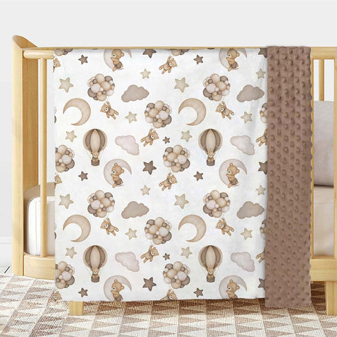 Buerhanerry 30"x40" Bear Baby Blanket for Unisex Boys Girls, Brown Bear Toddler Soft Minky Blanket with Double Layer