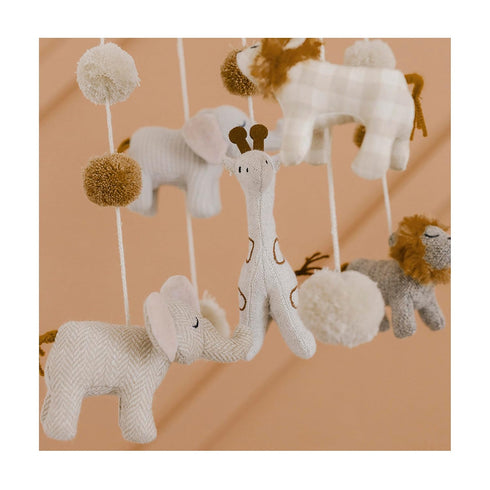 Crane Baby Mobile for Crib - Safari Nursery Décor for Boys and Girls, 11" x 28" Hanging Jungle Decor