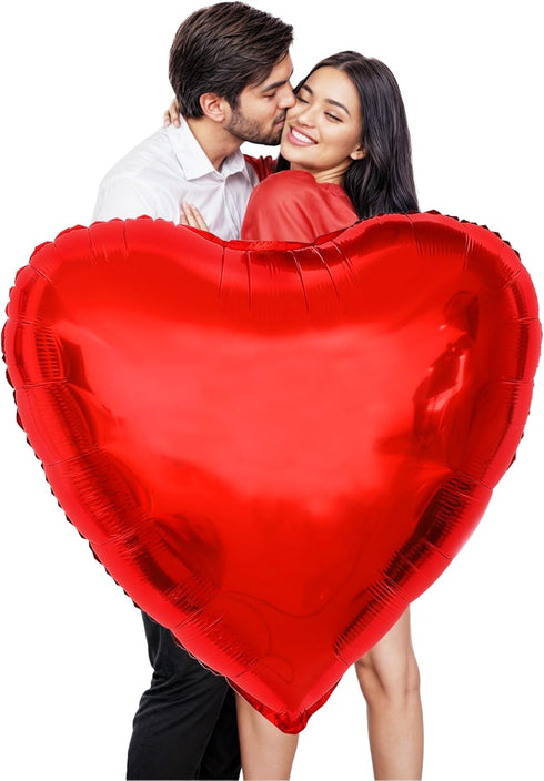 KatchOn Big Red Heart Balloons - 32 Inch, Pack of 2 for Valentines Day Decorations, Heart Shaped Balloons