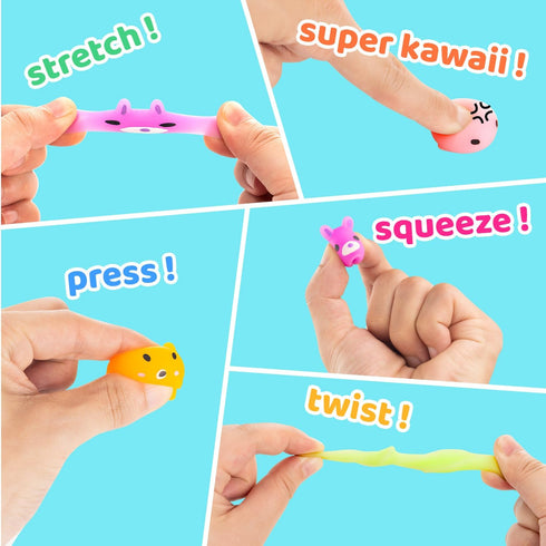 200 Dioju Pcs Mochi Squishy Toy, Mini Kawaii Squishies Bulk Sensory Fidget Toys Goody Bag Party Favors for Kids