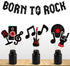 Born to Rock Glitter Banner - Music Note Garland for 1950's Rock and Roll Party Decorations, 1st Birthday Supplies