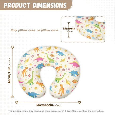 Sarogrorin Pastel Dinosaur Bed Sleeping Nest Cover Colorful Baby Lounger Covers Nursing Pillow Cover for Baby Boy Girl
