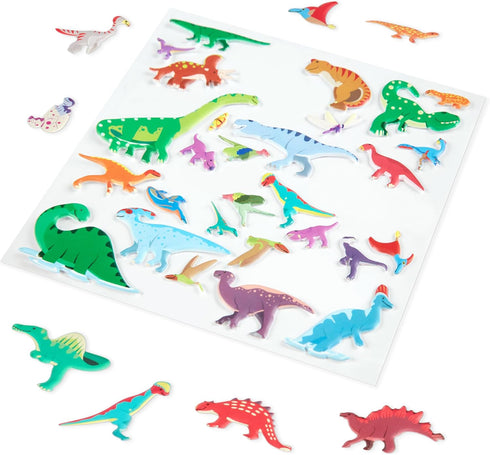 Set 36 Melissa & Doug Dinosaur Puffy Sticker Play Travel Toy with Double-Sided Background, Reusable Puffy Stickers