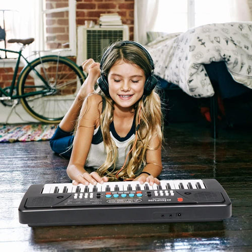 Black 37 Keys Kids Piano Keyboard, Portable Electric Musical Instruments with Microphone for 3-9 Years Old