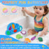 LOMAGTI Baby Bath Toys, Premium Silcone Mold Free Vegetable Bath Toys, Soft Toddlers Floating Bathtub Toy, No Hole Tub