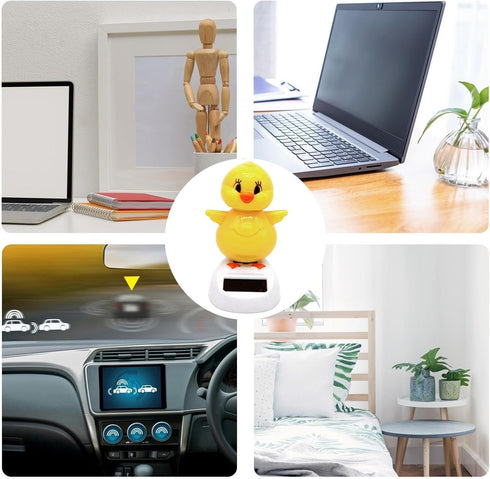Solar Powered Dancing Chick, Solar Bobblehead Chicken, Solar-Powered Car Charm, Cartoon Bobble Head Chick Ornaments Figures for Car Dashboard, Bobbleheads for Car Dashboard, Solar Power Kits
