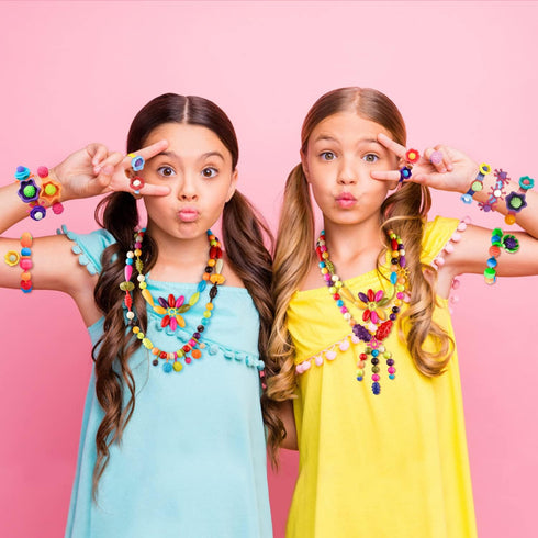 NEXBOX Girls Crafts Jewelry Making Kit for Toddlers - Pop Beads Toys Set for Kids Age 3-6, Birthday Gift Ideas