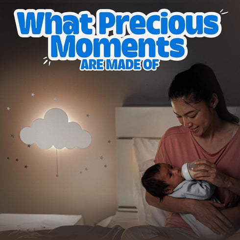 Tip perk Floating Cloud Wall Lamp for Baby Nursery | Cute Floating Cloud Lamp for Kids Bedroom | Battery-Operated