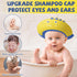 Baby Shower Cap Shield, Visor Hat for Eye and Ear Protection, Cute Dinosaur Shape for Kids, Yellow