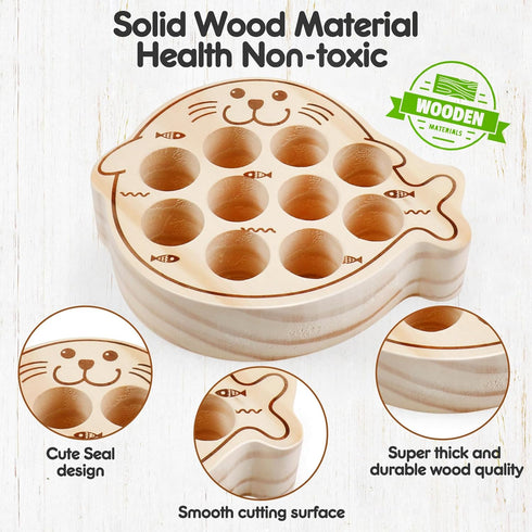 Magnetic Wooden Fishing Game Toys, Toddler Montessori Puzzle for Boys Girls Ages 3+, Educational Activities