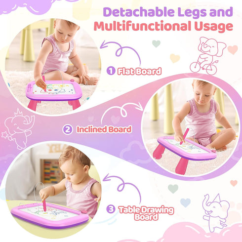 Officygnet Toddler Toys for 1 2 3 Year Old Girls, 2 Pack Magnetic Drawing Board, Doodle Board for Learning