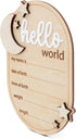 TTMerriwood 6.5 Inch Baby Announcement Sign Star, Wooden Hello World Newborn Welcome Sign Birth Name Plaques for Photo