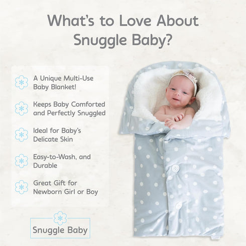 The Swaddle Blanket - White Dots Sleep Sack for Baby Boy & Girl (0-3 Months)